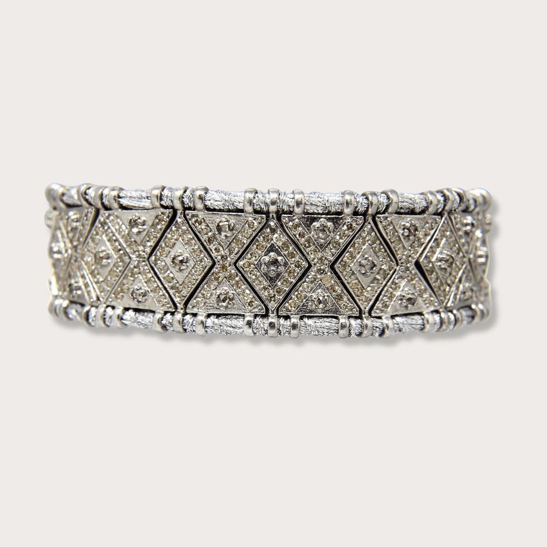 Pulsera Macrame Grey Diamond - LAURA CANTU JEWELRY