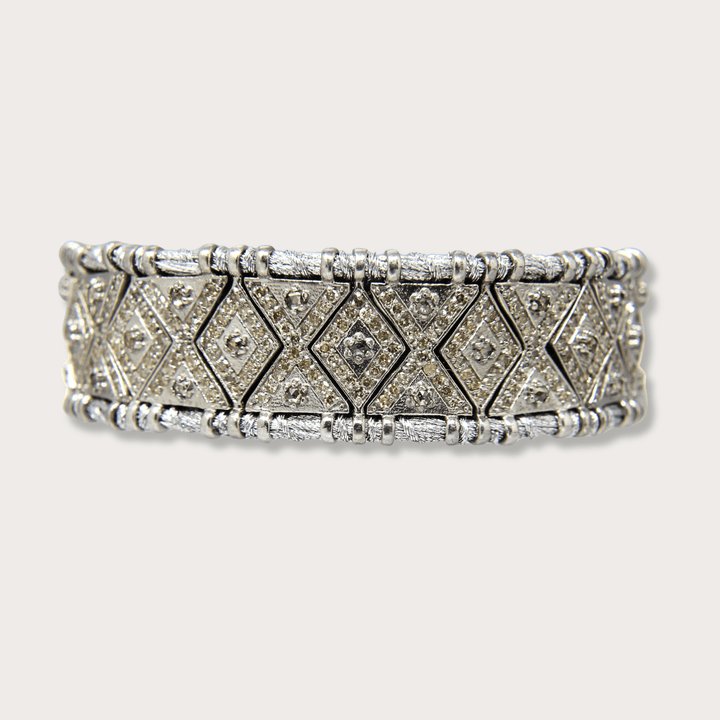 Pulsera Macrame Grey Diamond - LAURA CANTU JEWELRY