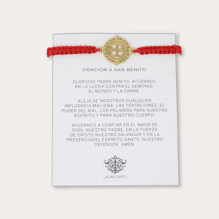 Pulsera San Benito Dorada Tejida De Colores - LAURA CANTU JEWELRY