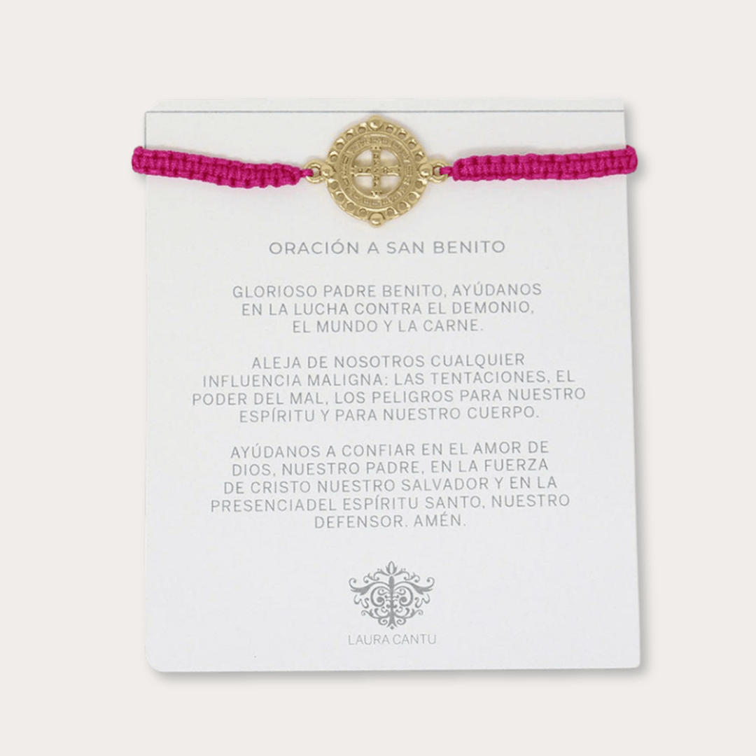 Pulsera San Benito Dorada Tejida De Colores - LAURA CANTU JEWELRY
