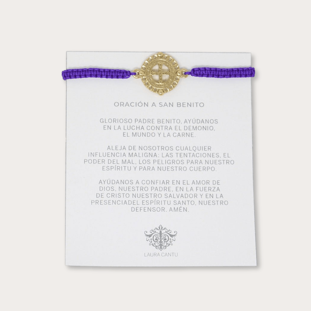 Pulsera San Benito Dorada Tejida De Colores - LAURA CANTU JEWELRY