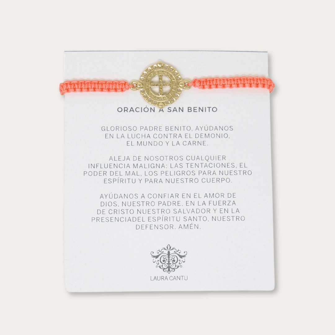 Pulsera San Benito Dorada Tejida De Colores - LAURA CANTU JEWELRY