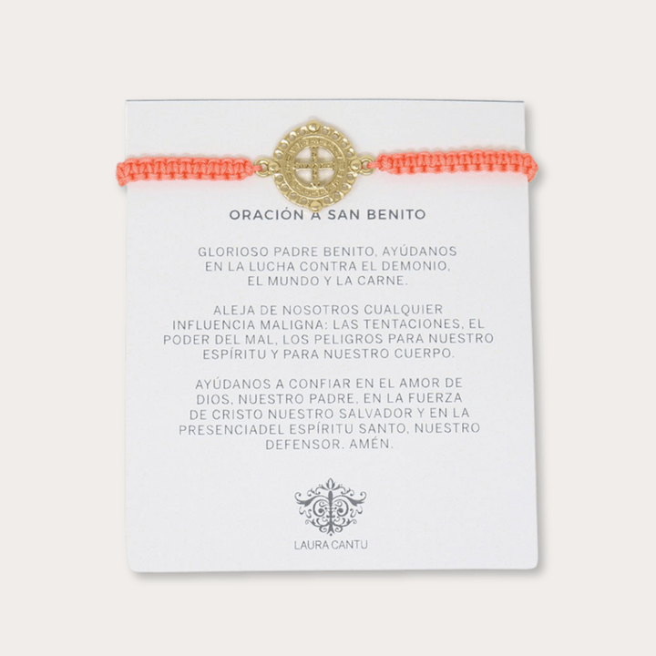 Pulsera San Benito Dorada Tejida De Colores - LAURA CANTU JEWELRY