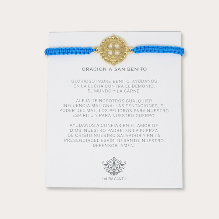 Pulsera San Benito Dorada Tejida De Colores - LAURA CANTU JEWELRY