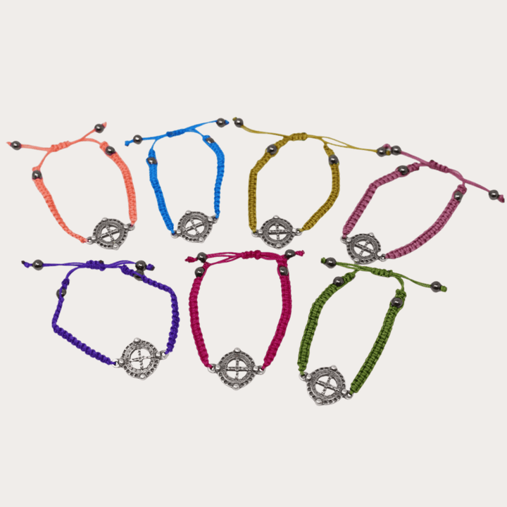 Pulsera San Benito Plata Tejida De Colores - LAURA CANTU JEWELRY