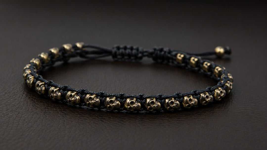 woven skull bracelet Sos - LAURA CANTU JEWELRY