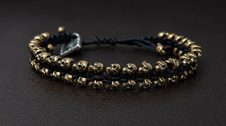 woven skull bracelet Sos - LAURA CANTU JEWELRY