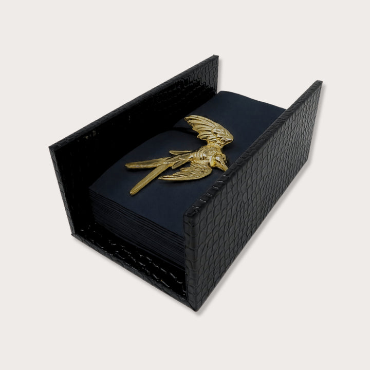 Rectangular Leather / Hummingbird Napkin Holder (20 Napkins) - LAURA CANTU JEWELRY
