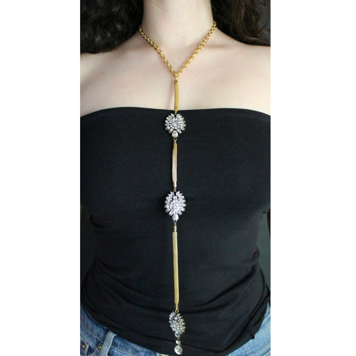 Rhinestone Lariat - LAURA CANTU JEWELRY