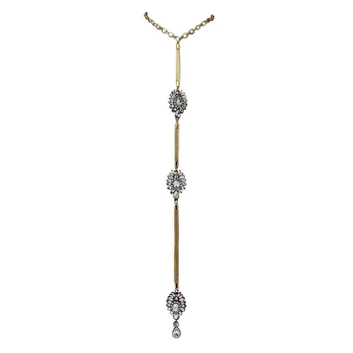 Rhinestone Lariat Necklace - LAURA CANTU JEWELRY US