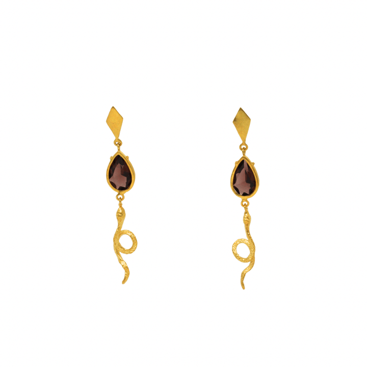 Serpent Drop Earrings - LAURA CANTU JEWELRY