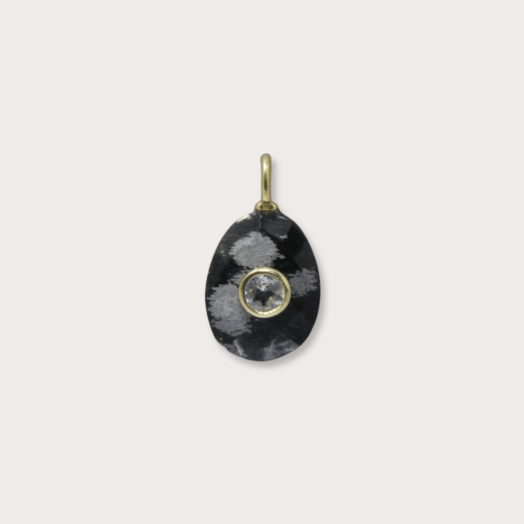 Snowflake Obsidian Ovall Small - LAURA CANTU JEWELRY