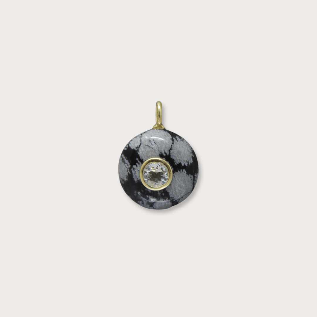 Snowflake Obsidian Round Small - LAURA CANTU JEWELRY