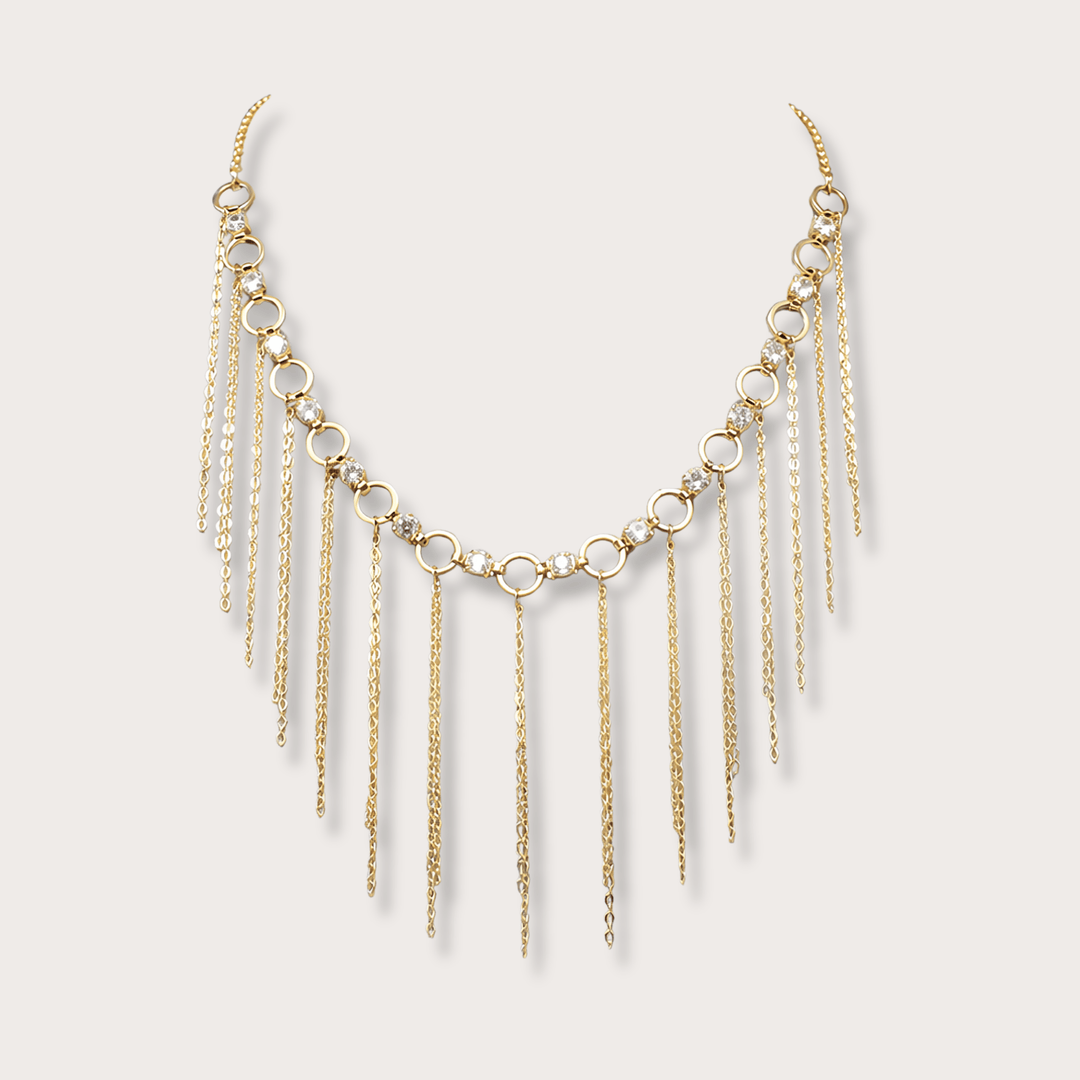 Sofia Fringe Gold Necklace - LAURA CANTU JEWELRY
