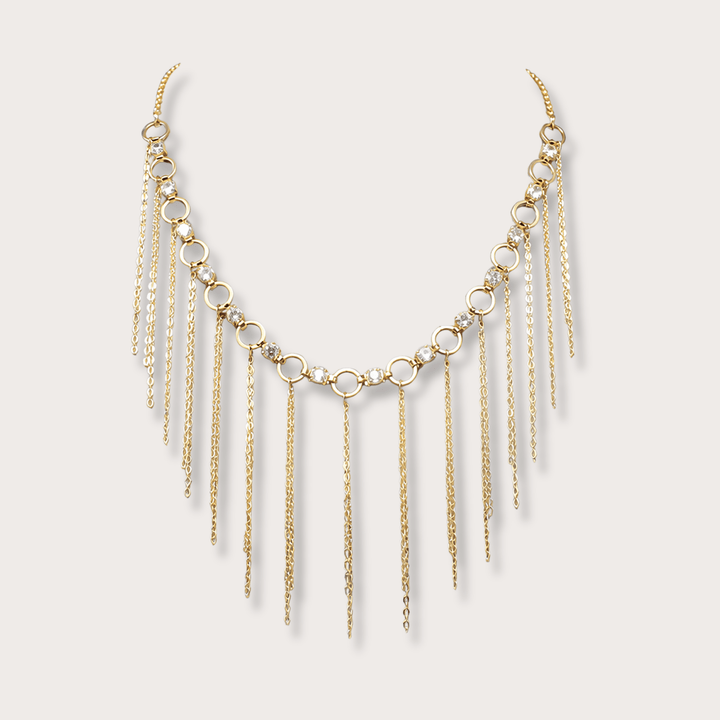 Sofia Fringe Gold Necklace - LAURA CANTU JEWELRY