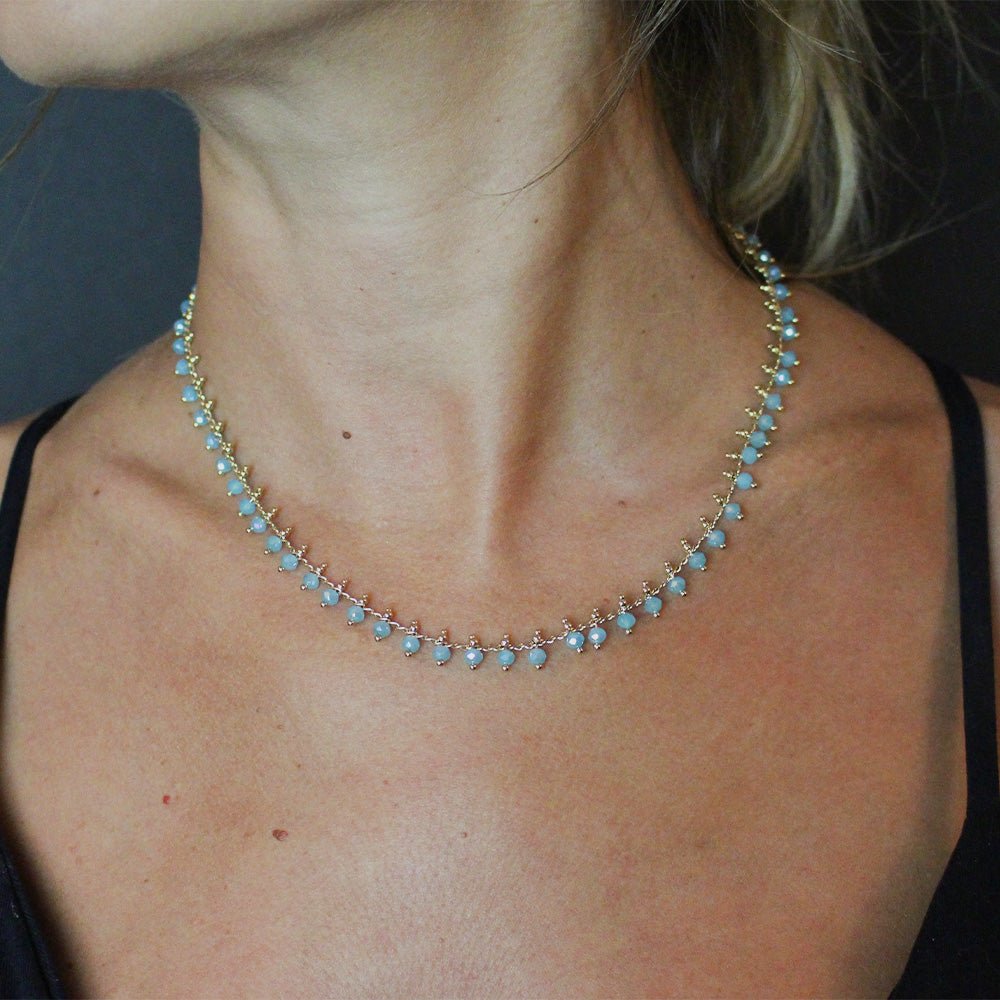 Sydney Aqua Necklace - LAURA CANTU JEWELRY US