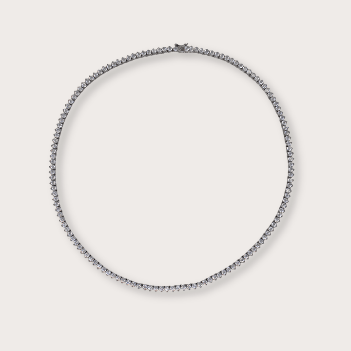 Tennis Necklace Plata .925 3 prong - LAURA CANTU JEWELRY