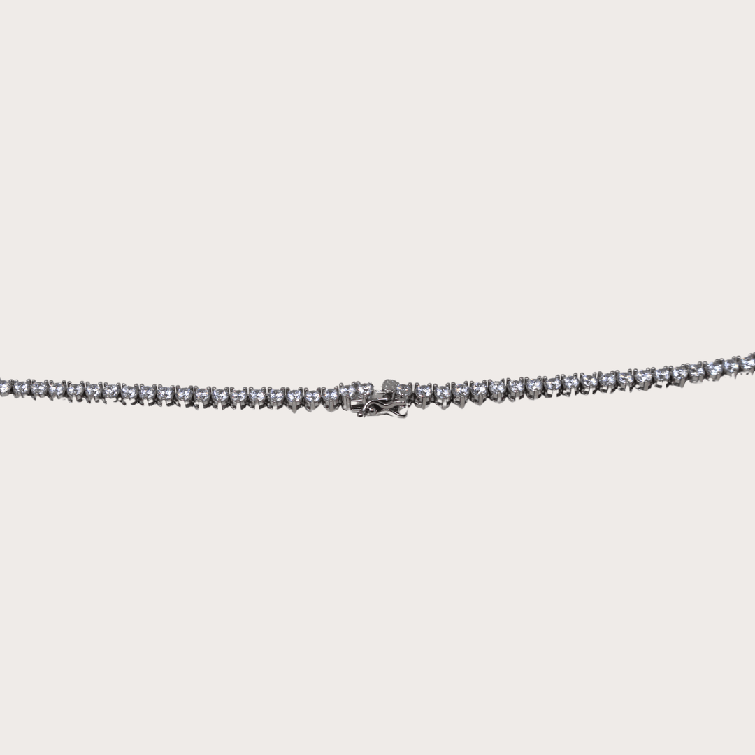 Tennis Necklace Plata .925 3 prong - LAURA CANTU JEWELRY