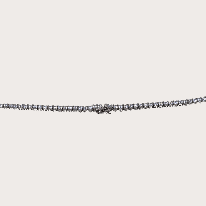 Tennis Necklace Plata .925 3 prong - LAURA CANTU JEWELRY