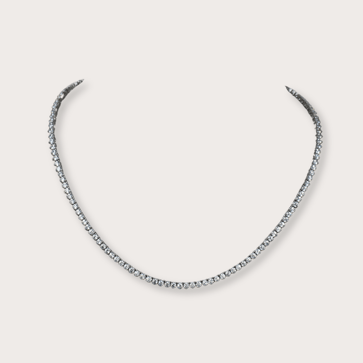 Tennis Necklace Plata .925 3 prong - LAURA CANTU JEWELRY