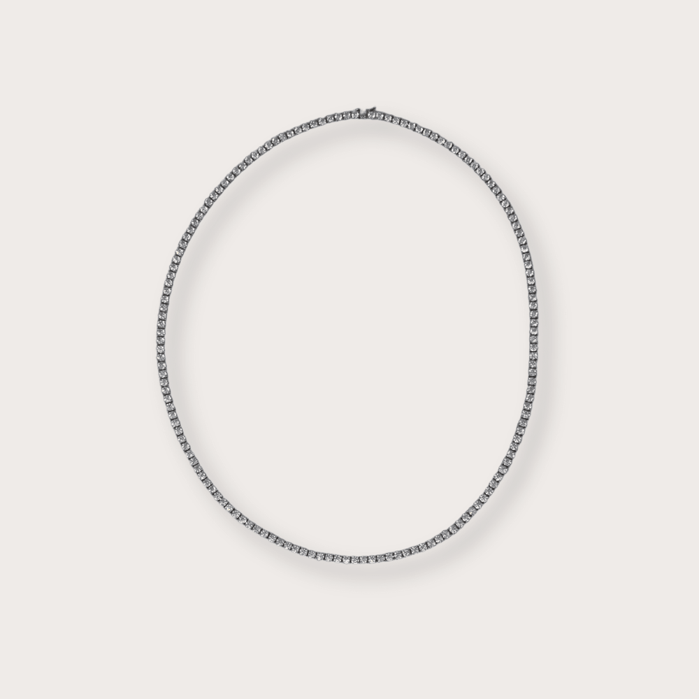 Tennis Necklace Plata .925 4 prong - LAURA CANTU JEWELRY