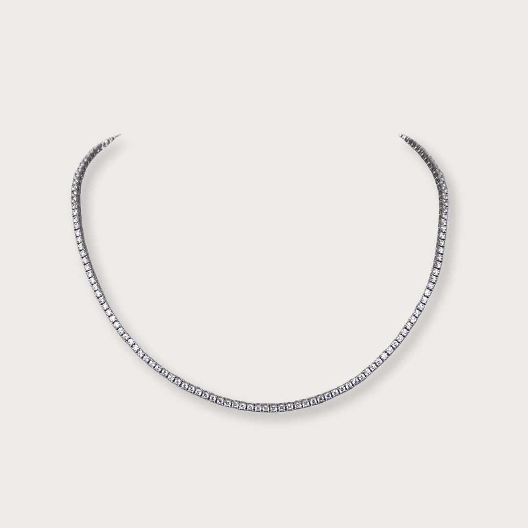 Tennis Necklace Plata .925 4 prong - LAURA CANTU JEWELRY