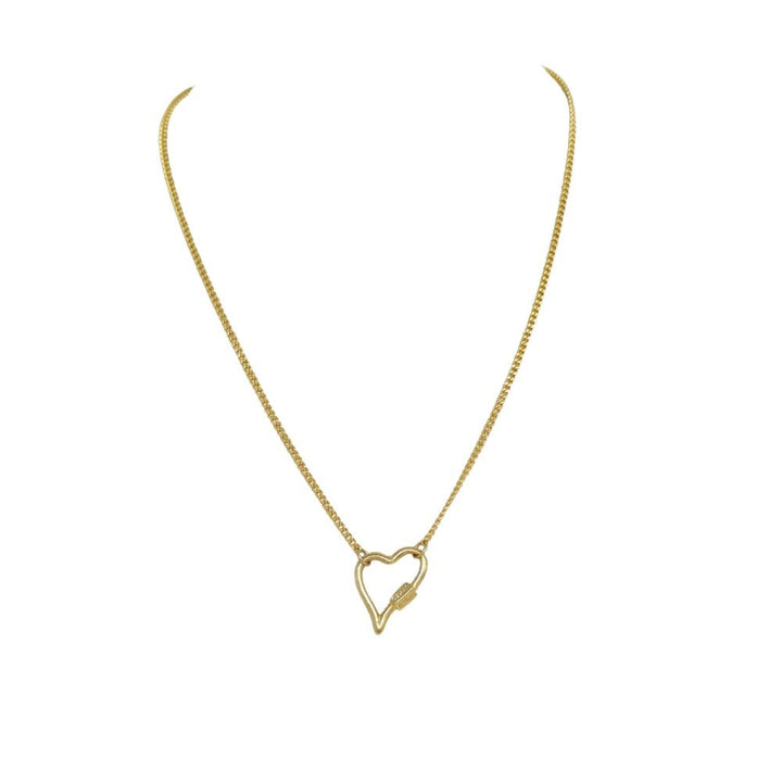 Thin Small Heart Lock Necklace (dije chico) - LAURA CANTU JEWELRY