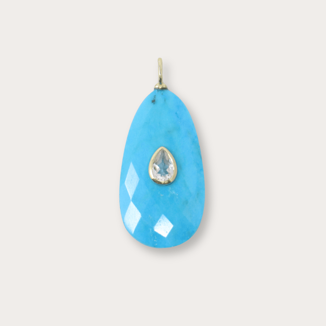 Turquoise Drop Large - LAURA CANTU JEWELRY