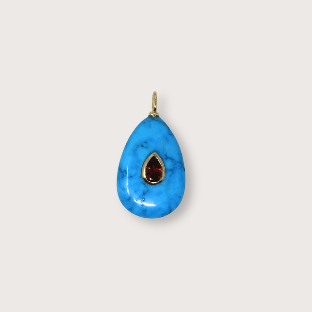 Turquoise Drop Large - LAURA CANTU JEWELRY