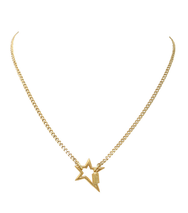 Necklace with mini star lock gold finish