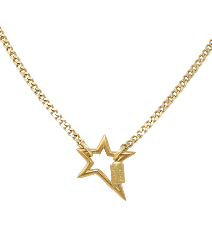 Necklace with mini star lock gold finish