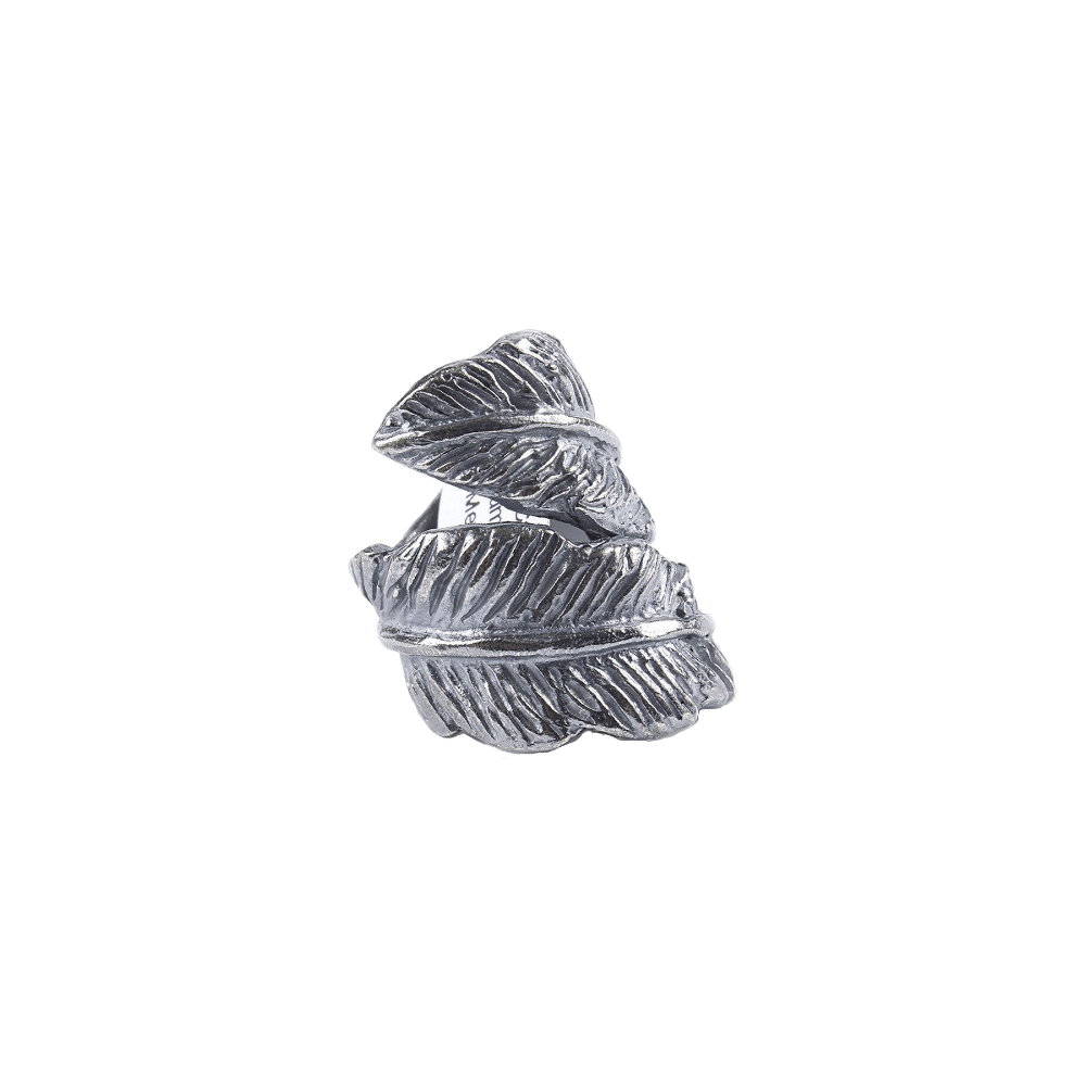 Antique Silver Large leaf ring - LAURA CANTU JEWELRY US