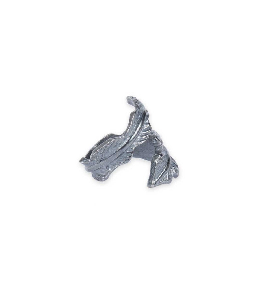 Antique Silver Medium Leaf Ring - LAURA CANTU JEWELRY US