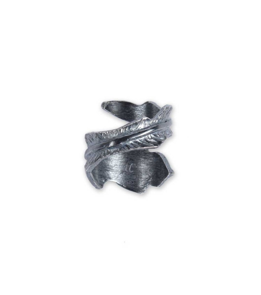 Antique Silver Small Leaf Ring - Laura Cantu Jewelry - Mx