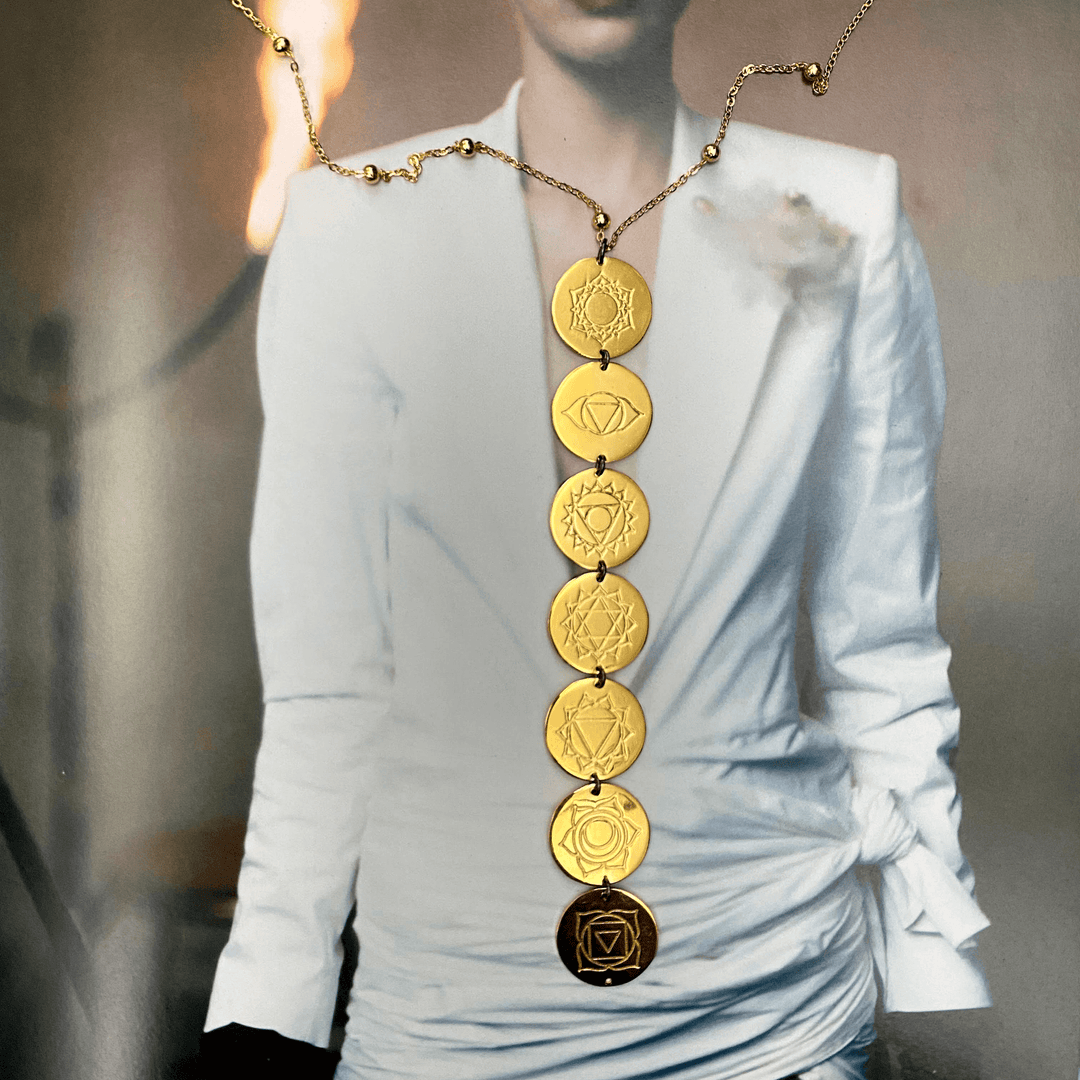 Big Coin Chakra necklace - LAURA CANTU JEWELRY US