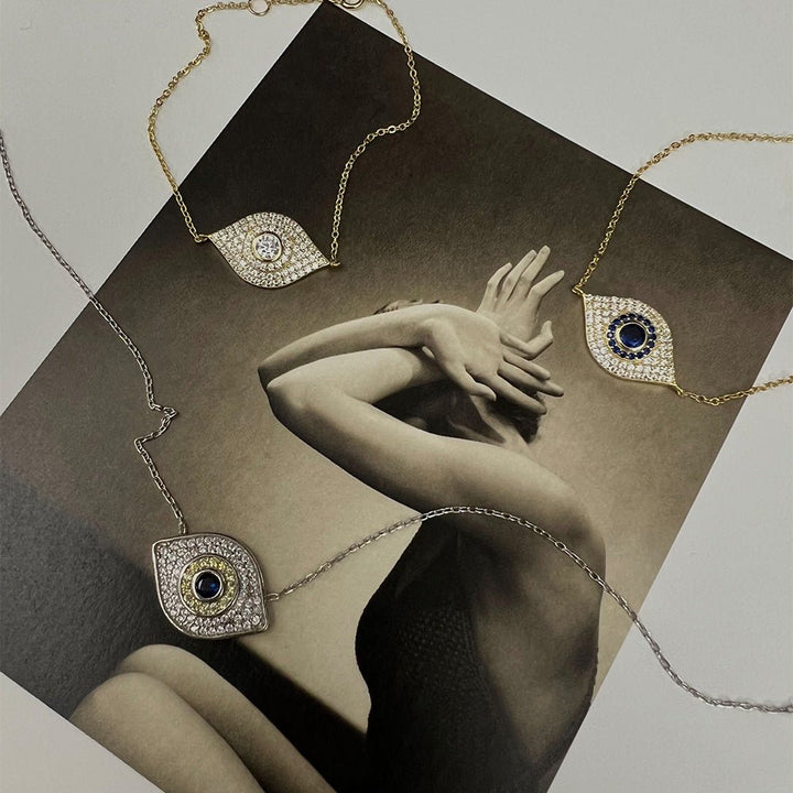 Big Cubic Zirconia Protection Eye - LAURA CANTU JEWELRY