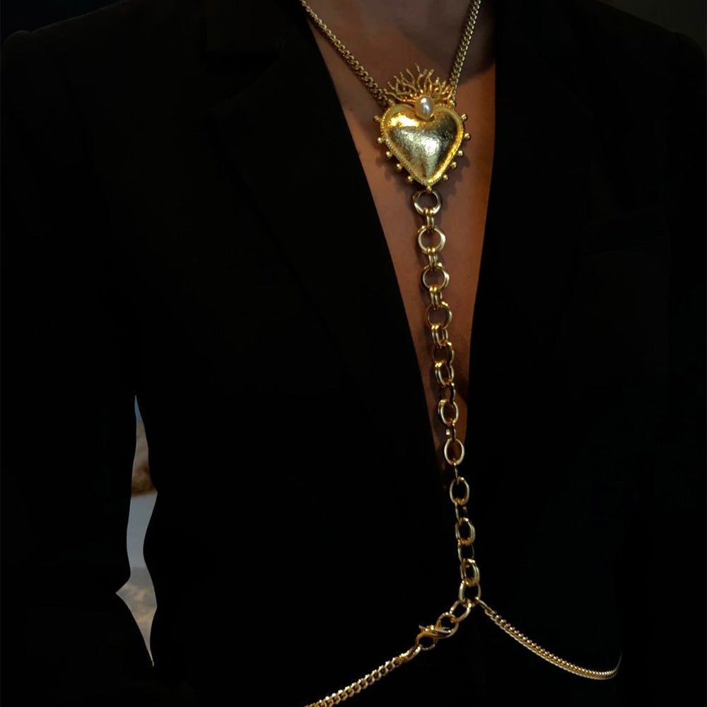 Bodychain Sacred Heart - LAURA CANTU JEWELRY