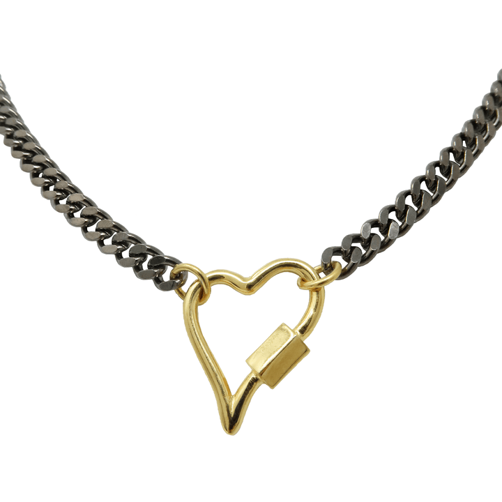 Bold Heart Lock Necklace - LAURA CANTU JEWELRY US