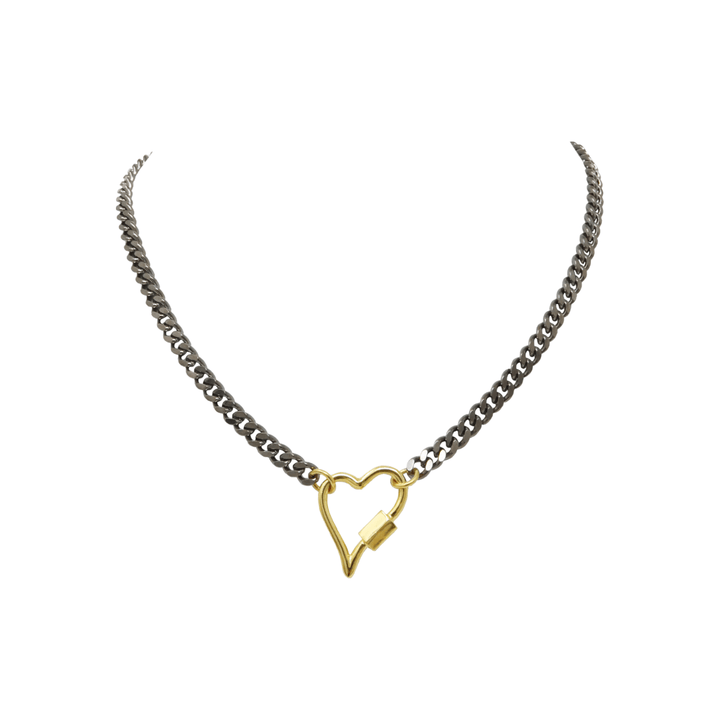 Bold Heart Lock Necklace - LAURA CANTU JEWELRY US