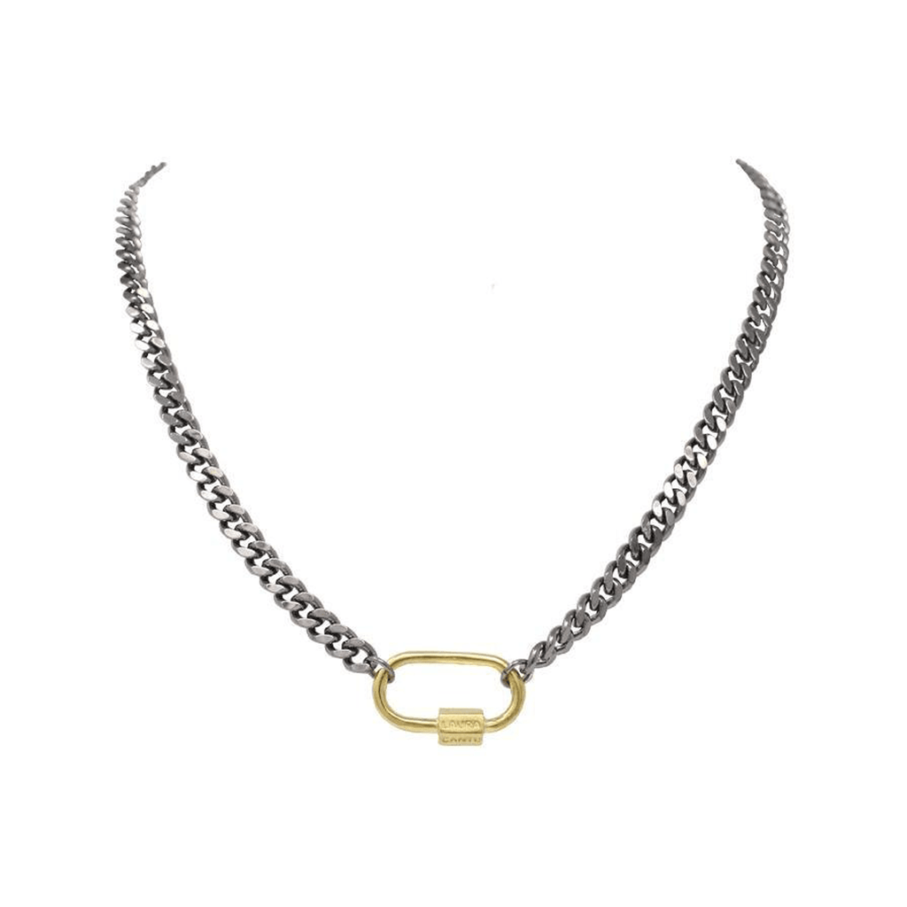 Bold Lock Pendant Chain Necklace