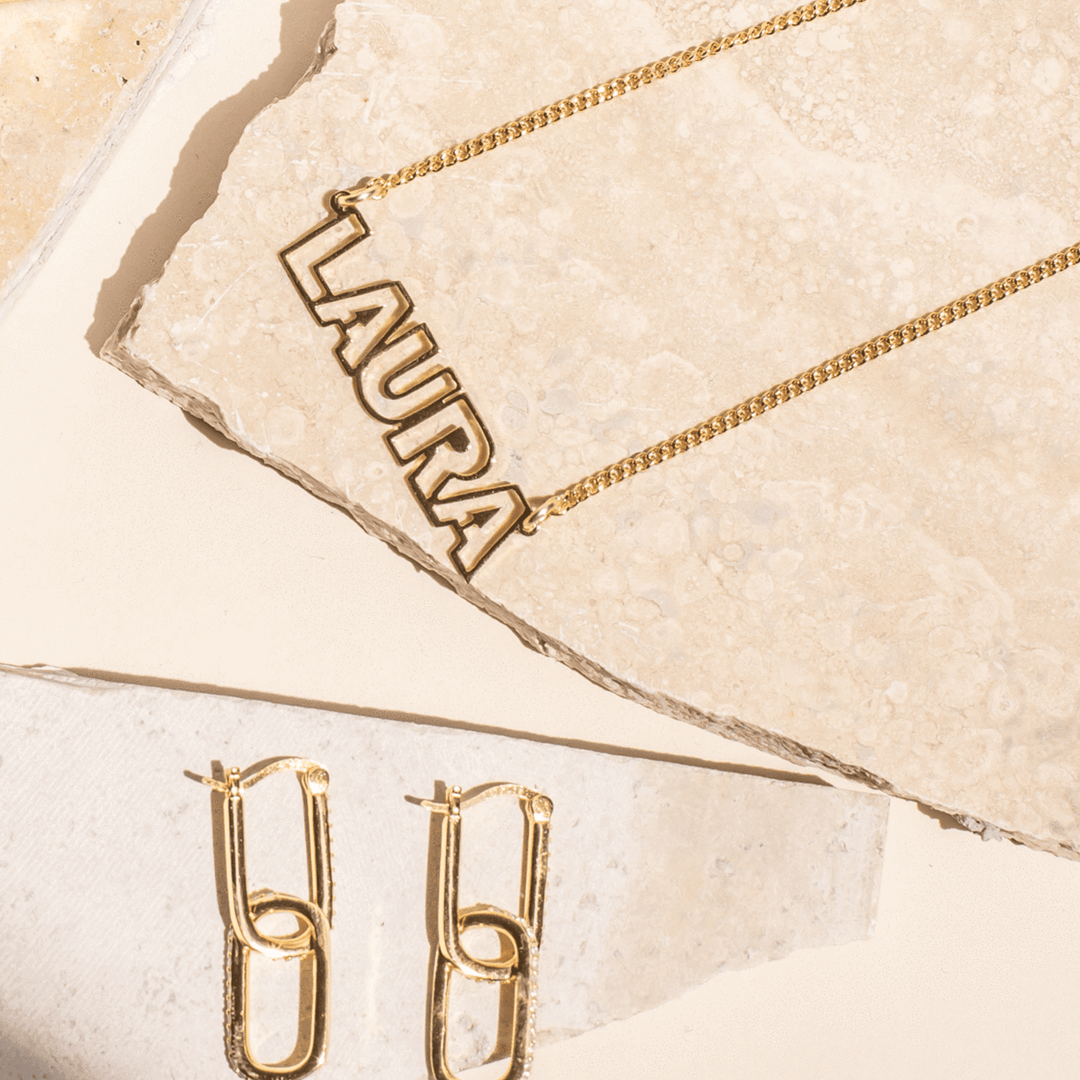 Bubble Letter Necklace - LAURA CANTU JEWELRY
