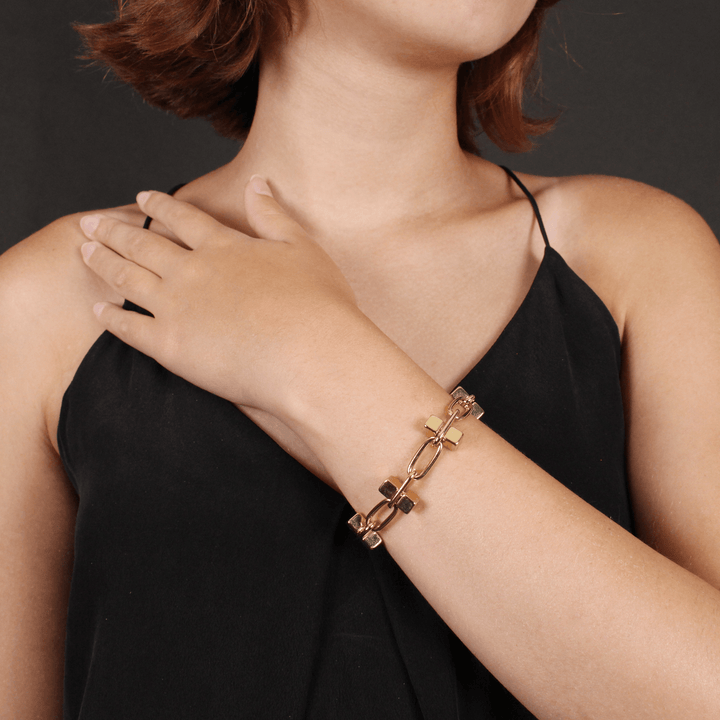 Chain Cubes Bracelet - LAURA CANTU JEWELRY