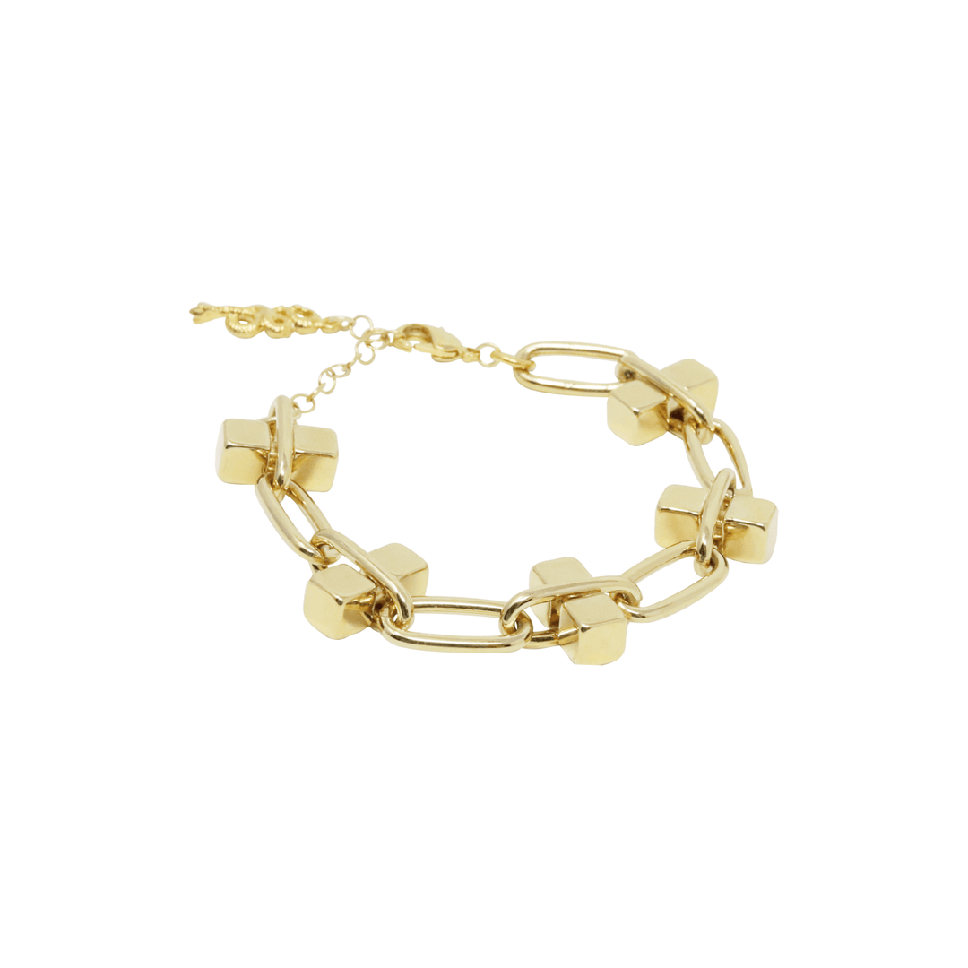 Chain Cubes Bracelet - LAURA CANTU JEWELRY
