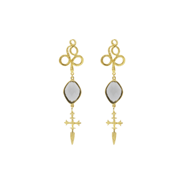 Cross Serpent Earrings - LAURA CANTU JEWELRY