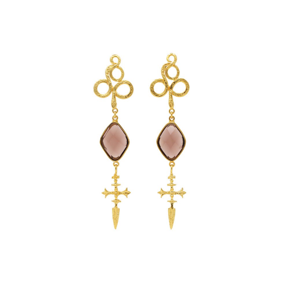 Cross Serpent Earrings - LAURA CANTU JEWELRY