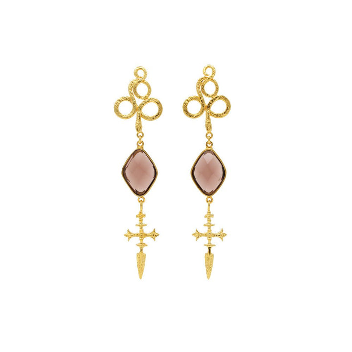 Cross Serpent Earrings - LAURA CANTU JEWELRY