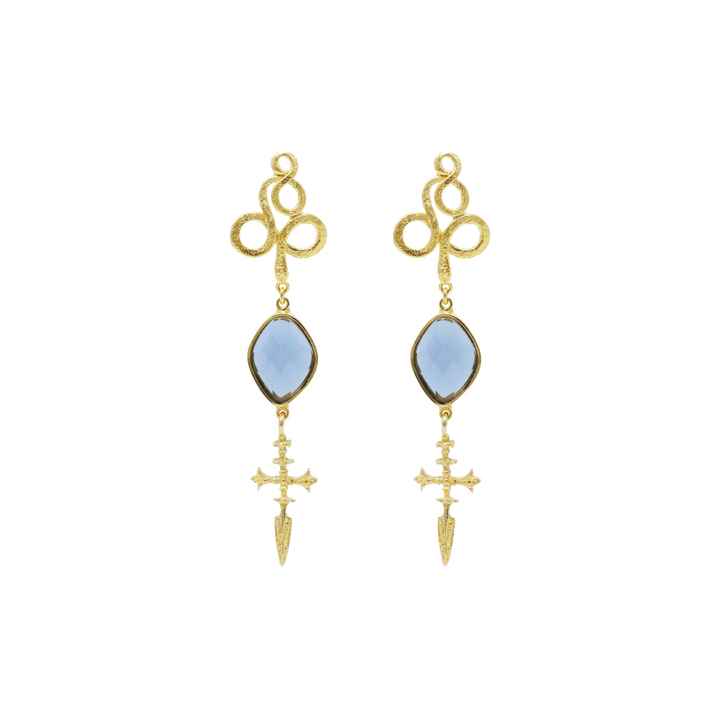 Cross Serpent Earrings - LAURA CANTU JEWELRY