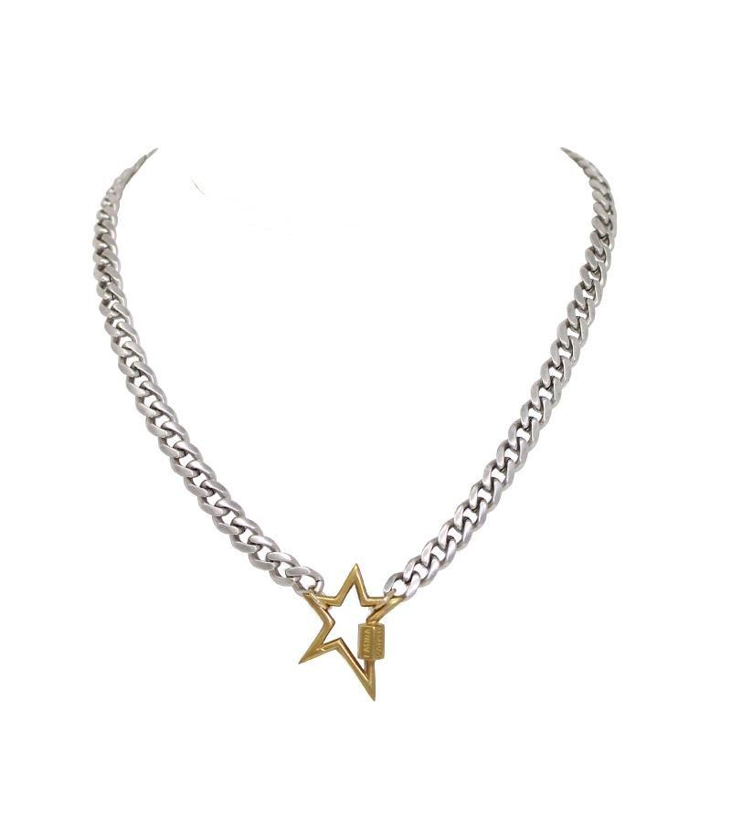 Extra Bold Star Lock Necklace - LAURA CANTU JEWELRY US
