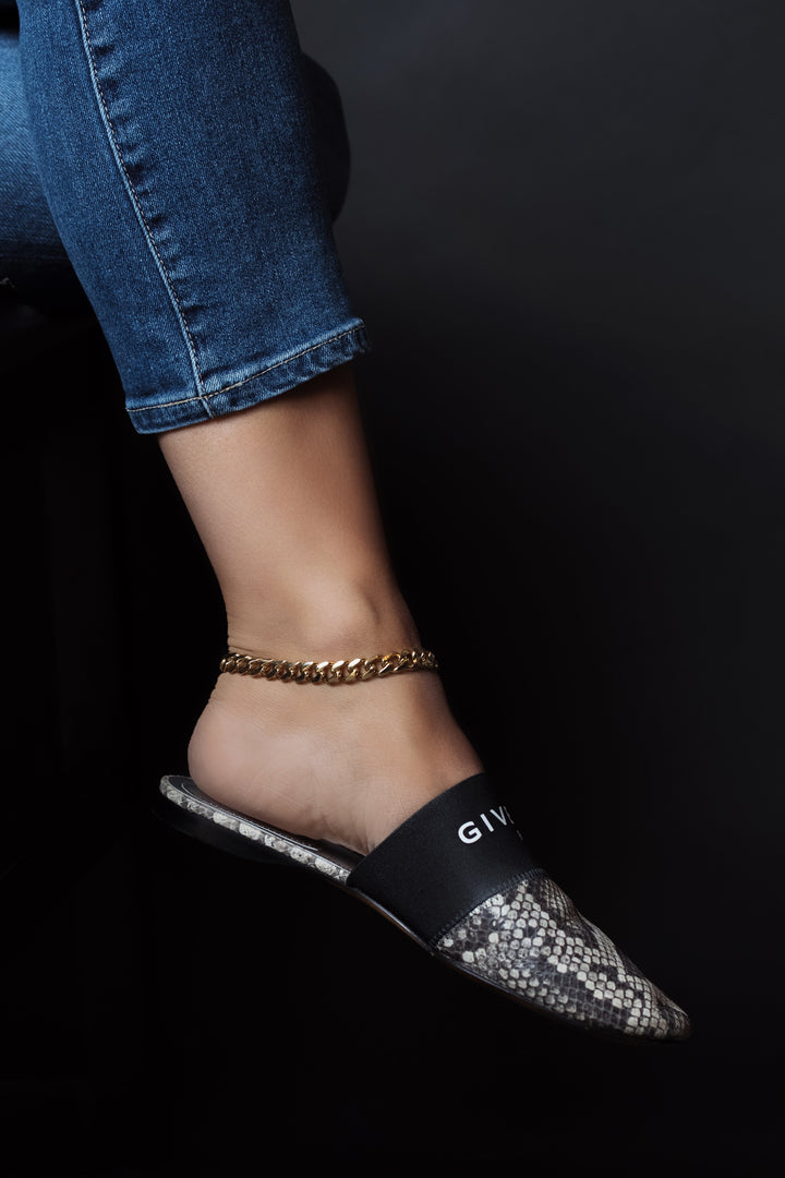 Gold Chain Anklet - LAURA CANTU JEWELRY