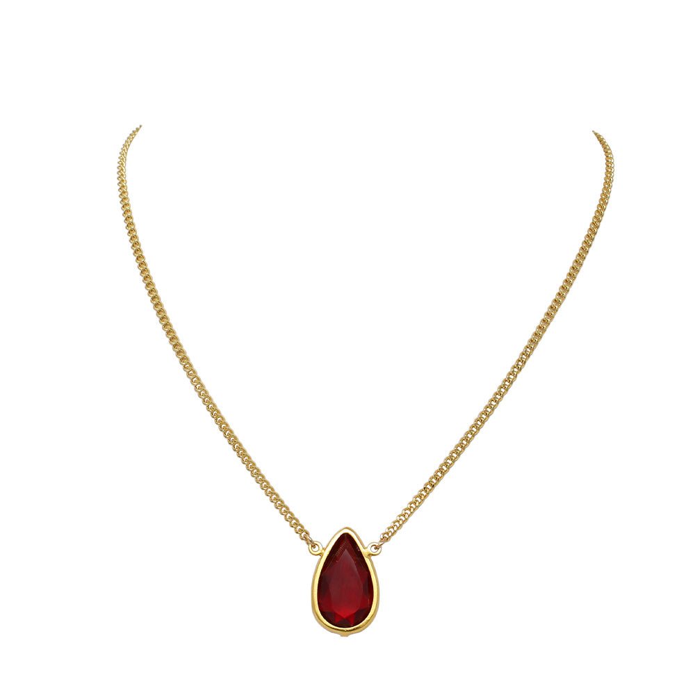 Gold Crystal Teardrop Necklace - LAURA CANTU JEWELRY US